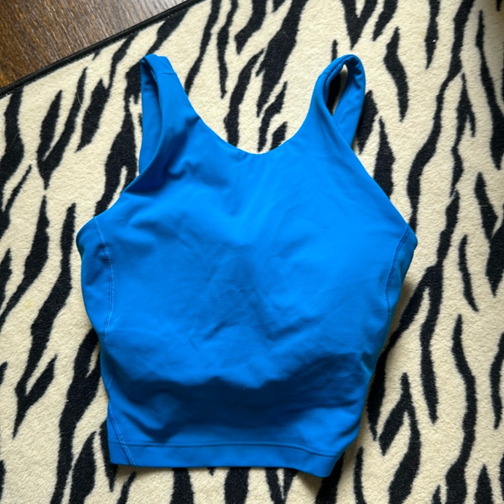 Lululemon align high neck tank poolside blue size 2